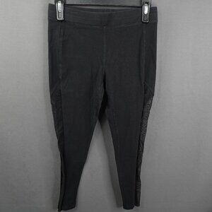 Express Womens Leggings Small Black Side Mesh Gym Yoga Workout Run Athletic
